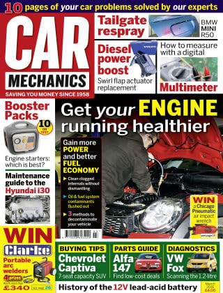 Car Mechanics magazine, March 2016: engines, Hyundai i30, BMW Mini R50 tailgate respray, swirl flap actuator, Chevrolet Captiva, Alfa Romeo 147, VW Fox diagnostics
