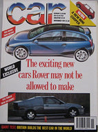CAR magazine 11/1991 featuring Jaguar XJR15, Porsche 911 RS, Bentley, Mercedes, Lexus