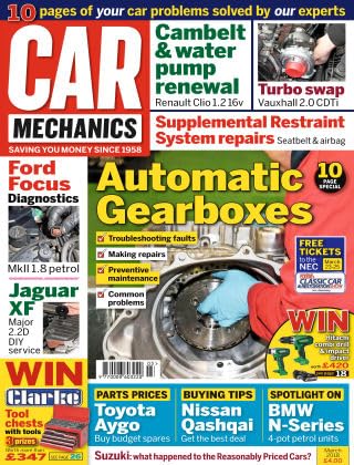 Car Mechanics magazine, March 2018: automatic gearboxes, Ford Focus MkII 1.8 petrol diagnostics, Vauxhall 2.0 CDTi turbo, Renault Clio 1.2 16v cambelt and water pump, BMW N-Series