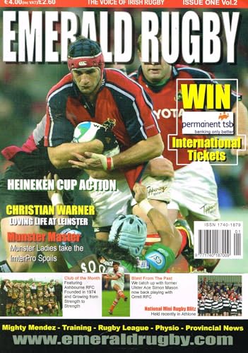 Emerald Rugby magazine, Volume 2, Issue 1, 2004: Heineken Cup, Christian Warner at Leinster, Munster Ladies win Interpro, Ashbourne RFC, Simon Mason, Ulster, Orrell RFC, Athlone mini rugby