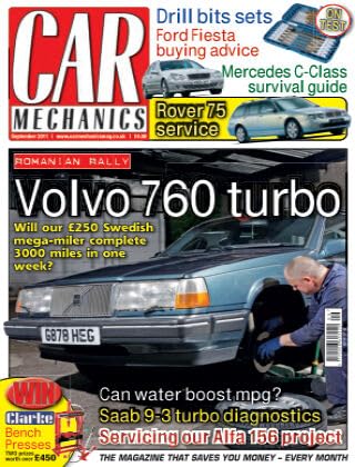 Car Mechanics magazine, September 2011: Volvo 760 turbo, Ford Fiesta, Mercedes C-Class, Rover 75, Saab 9-3, Alfa 156