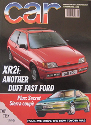 CAR magazine 01/1990 (January 1990) featuring Ford XR2i, Lotus Esprit, Jaguar XJS, BMW M3, Mercedes