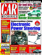 Car Mechanics magazine, July 2014: electronic power steering (EPS), Land Rover Defender parts, Vauxhall Zafira lowering springs, Jaguar X-Type 2.0 D diagnostics