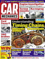 Car Mechanics magazine, October 2015: timing chains, Ford Focus II Duratech HE, VAG rear brakes, Chrysler 300C, Renault Modus parts, VW Eos 1.4 TSI diagnostics, Ford Ka, BMW Mini