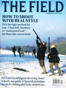The Field magazine, February 2005: shoot with real style. Churchill, Stanbury, "maintained lead", late-season birds, advanced pigeon decoying, ferret schools