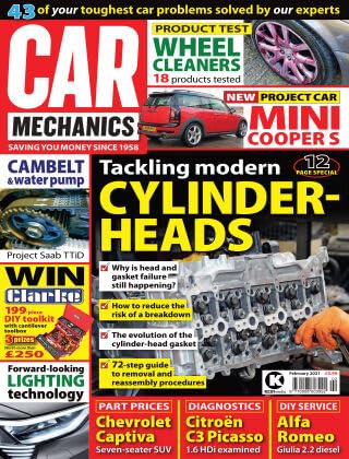 Car Mechanics magazine, cylinder heads, Saab TTiD cambelt and water pump, BMW Mini Cooper S, Chevrolet Captiva parts, Citroen C3 Picasso diagnostics, Alfa Romeo Giulia 2.2 diesel