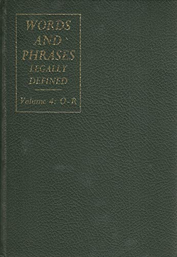 Words and phrases legally defined. 2nd ed