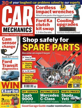 Car Mechanics magazine, October 2016: spare parts, Audi A3 TDI PD cam sensor, Ford Transit diagnostics, Saab 9000 2.3-litre Aero, Mercedes C-Class, Skoda Yeti parts, Ford Ka clutch