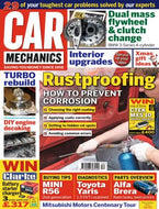 Car Mechanics magazine, December 2017: rustproofing, BMW 3-Series 4-cylinder dual mass flywheel and clutch change, BMW Mini R56 2nd generation Toyota Yaris diagnostics, Alfa Romeo Brera