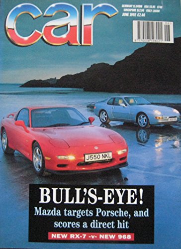 CAR magazine 06/1992 featuring Mazda RX-7, Lotus, Porsche, Renault Alpine, Venturi, Maserati