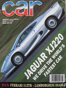 CAR magazine 08/1992 featuring Jaguar XJ220, Ferrari 512TR, Lamborghini Diablo, Audi, BMW