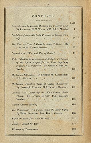 Transactions of the Institution of Civil Engineers of Ireland - Volume LV (55), Ninety-Third Session (93rd), November 1928 to May 1929