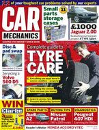 Car Mechanics magazine, February 2015: tyre care, Jaguar 2.0D X-Type Sport, Mercedes C-Class brake discs and pads, Volvo S60 D5, Audi A2 spares, Nissan Patrol, Peugeot 407 HDi
