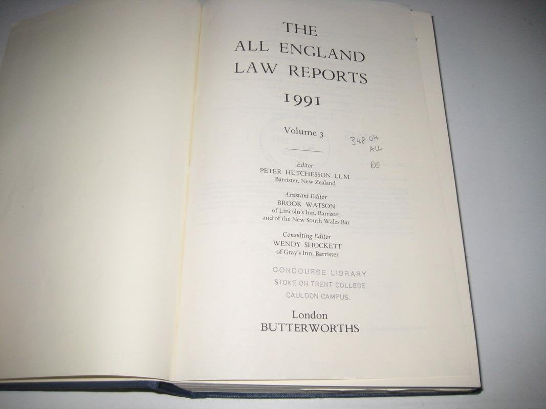 The All England Law Reports: 1991 Volume 3