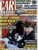Car Mechanics magazine, May 2011: brake caliper wind-back tools, Renault Clio 1.5 dCi, Fiat Panda 1.2, Citroen Saxo, Volvo S80
