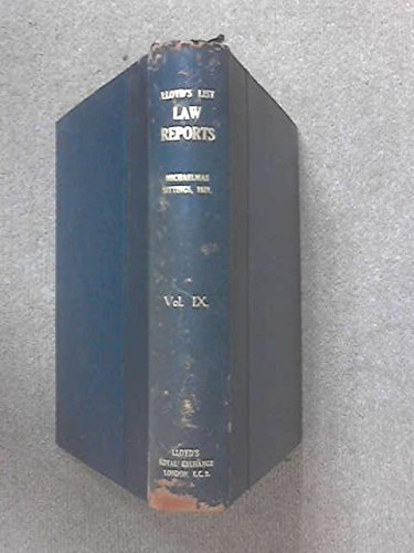 Lloyd's List Law Reports: Volume IX