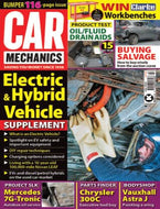 Car Mechanics magazine, July 2022: electric and hybrid vehicle, Mercedes 7G-Tronic SLK autobox oil, Chrysler 300C parts, Vauxhall Astra J bodywork, oil/fluid drain aids
