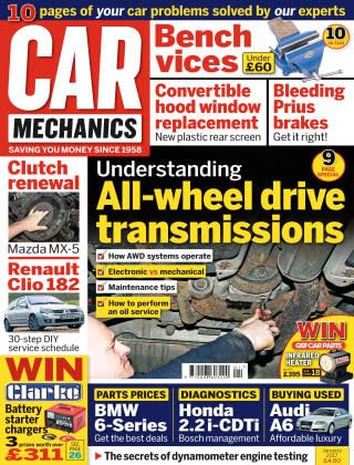Car Mechanics magazine, January 2017: all-wheel drive transmissions, Mazda MX-5 clutch, Renault Clio 182, Toyota Prius brakes, BMW 6-Series, Honda 2.2 i-CDTi Bosch diagnostics, Audi A6