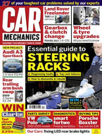 Car Mechanics magazine, April 2016: steering racks, Audi A3 Sportback, BMW 3-Series, X3, Z4 rear trailing arm bush swap, Land Rover Freelander Td4, Honda Jazz 1.4 i-DSI gearbox and clutch