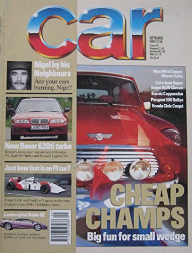 CAR magazine 09/1994 featuring Lamborghini Diablo SE, BMW M3, McLaren MP4/9, Porsche