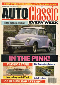 AutoClassic magazine/newspaper, Wednesday January 9 1991 (Auto Classic)