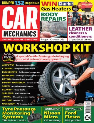 Car Mechanics magazine, December 2021: workshop kit, Citroen DS3, TPMS tyre pressure monitoring, Nissan Micra K12, Ford Fiesta Mk7