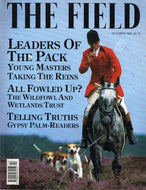 The Field magazine, October 1996: leaders of the pack - young masters; the Wildfowl and Wetlands Trust; gypsy palm-readers