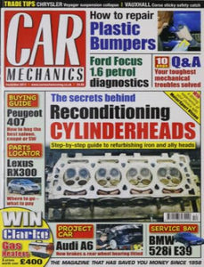 Car Mechanics magazine, December 2013: reconditioning cylinder heads, Peugeot 407 Coupé and SW, Lexus RX300, Audi A6 brakes and rear wheel bearing, BMW 528i E39
