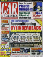 Car Mechanics magazine, December 2013: reconditioning cylinder heads, Peugeot 407 Coupé and SW, Lexus RX300, Audi A6 brakes and rear wheel bearing, BMW 528i E39