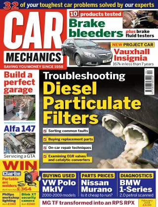 Car Mechanics magazine, February 2018: diesel particulate filters, Alfa Romeo GTA 147, Vauxhall Insignia, VW Polo MkIV, Nissan Murano parts, BMW 1-Series diagnostics, BG TF RPS RPX