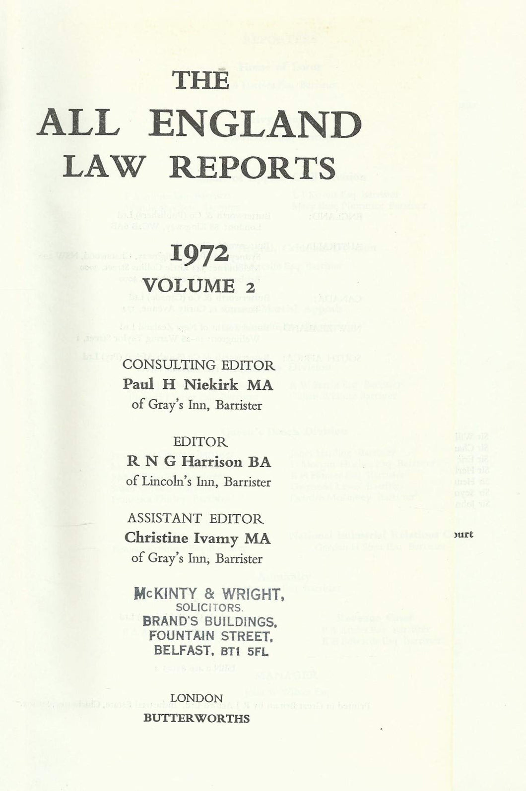 The All England Law Reports 1972 Vol 2