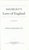 Halsbury's Laws of England 4th Edition Annual Abridgment 1998