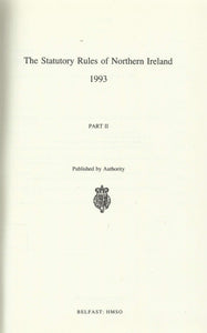 The Statutory Rules of Northern Ireland 1993