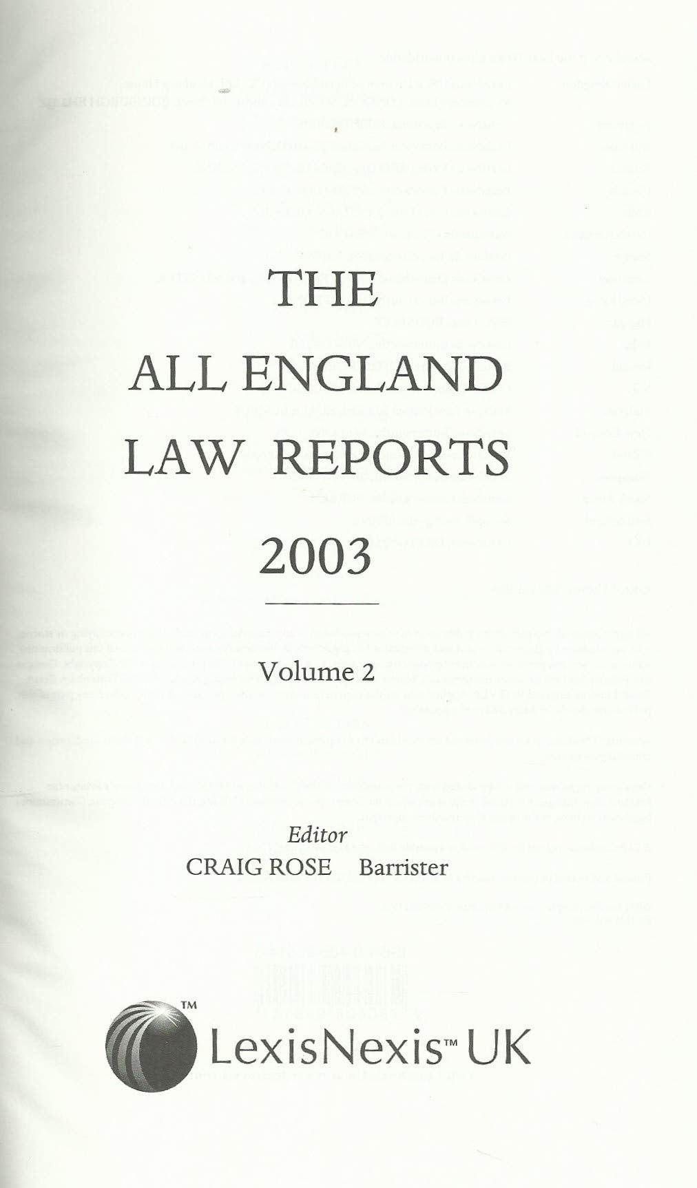 The All England Law Reports 2003: Vol 2