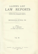 Lloyd's List Law Reports - Volume 56, Hilary Sittings, 1936