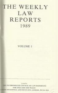 Weekly Law Reports 1989 Vol 1