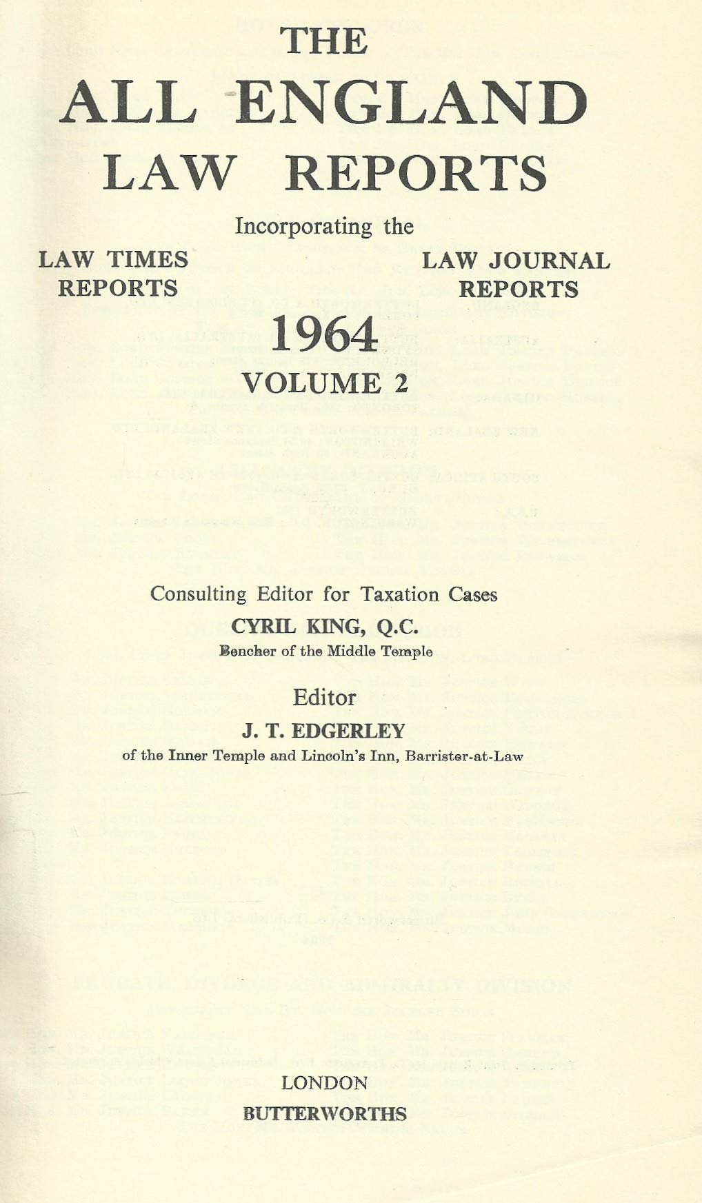The All England Law Reports 1964 Volume 2
