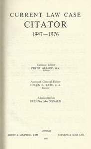 Current Law Case Citators 1947-1976