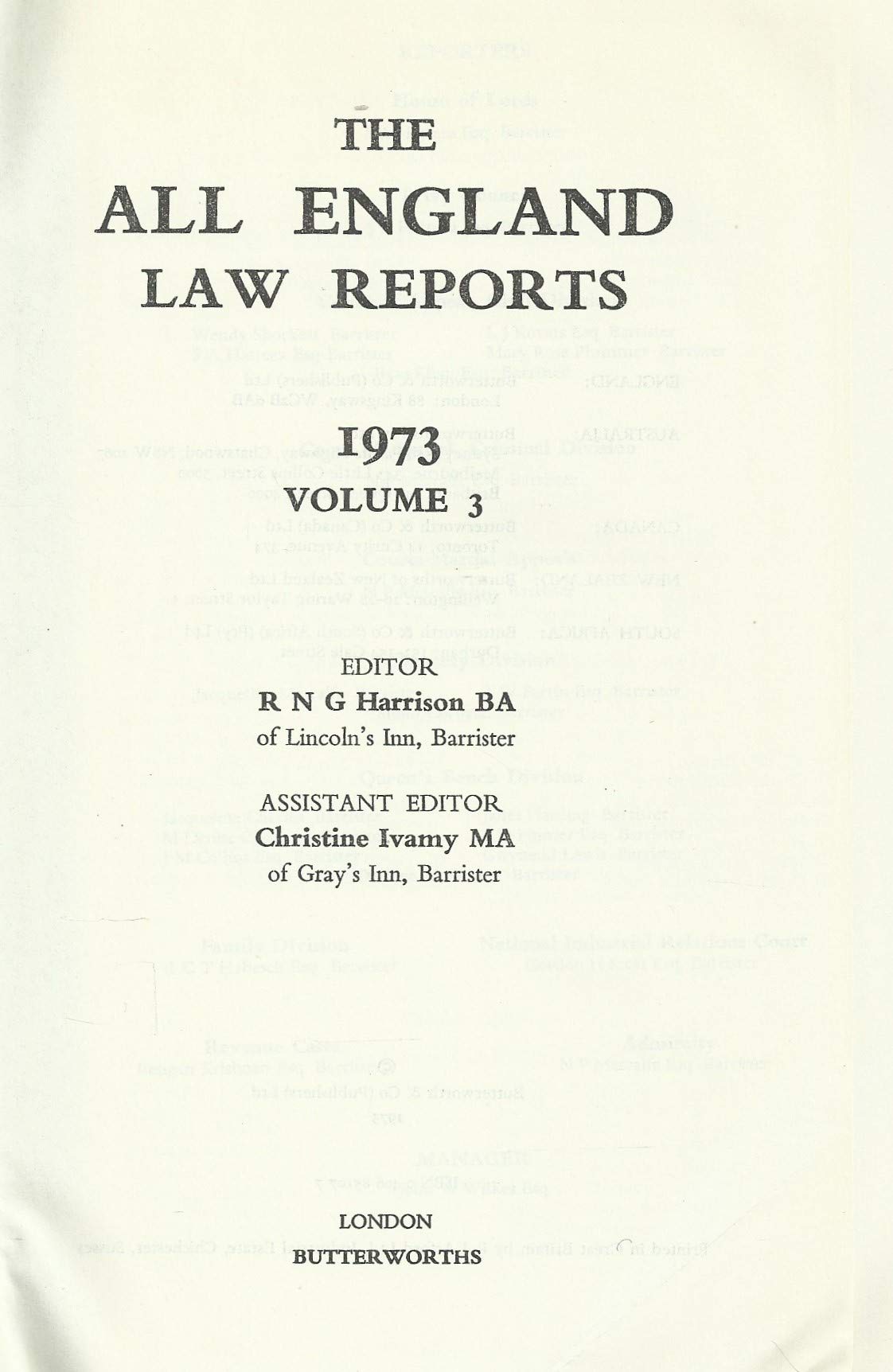 The All England Law Reports 1973: Volume 3