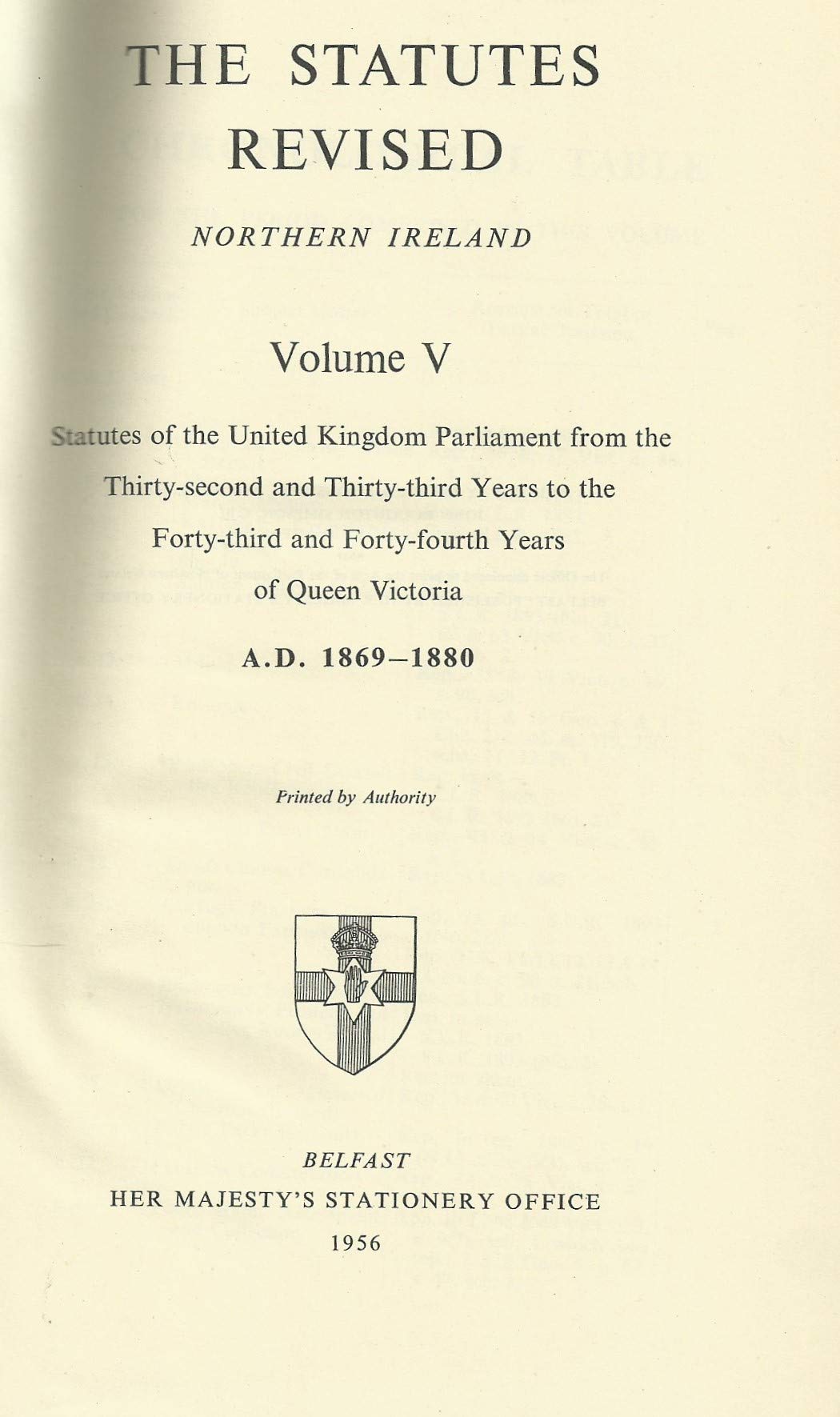 The Statutes Revised - Northern Ireland, Volume V - 1869-1880