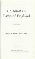 Halsbury's Laws of England 4th Edition Annual Abridgment 1999