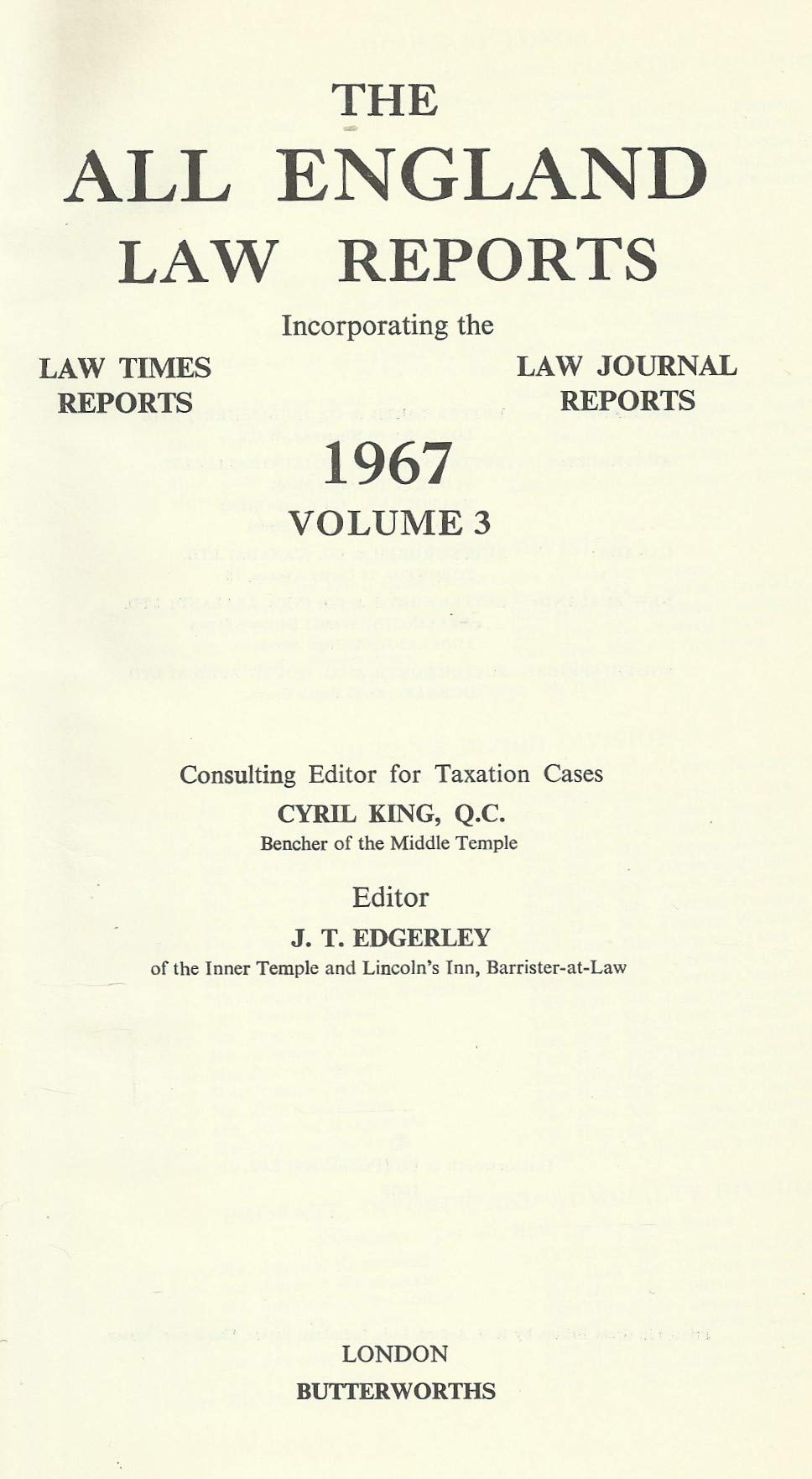 The All England Law Reports 1967 Volume 3