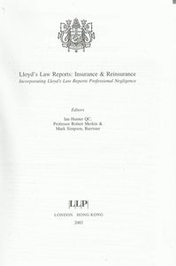 Lloyd's Law Reports 2003: Insurance and Reinsurance - Incorporating Lloyd's Law Reports Professional Negligence