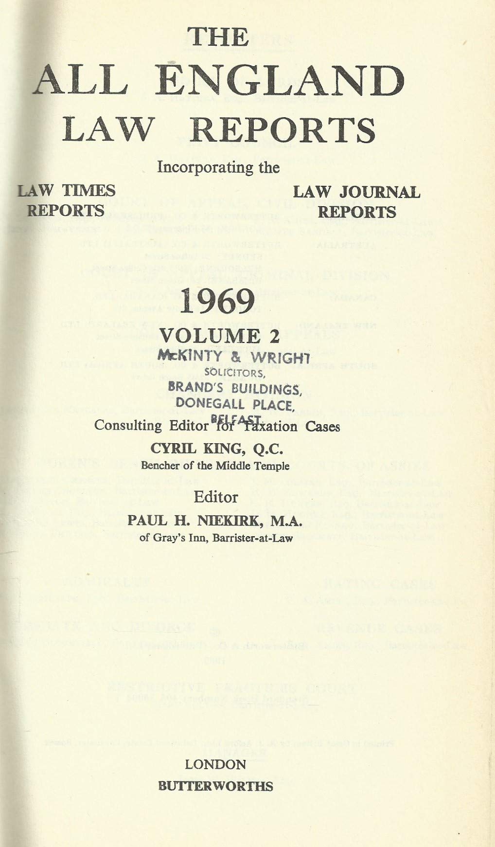 The All England Law Reports 1969, Volume 2