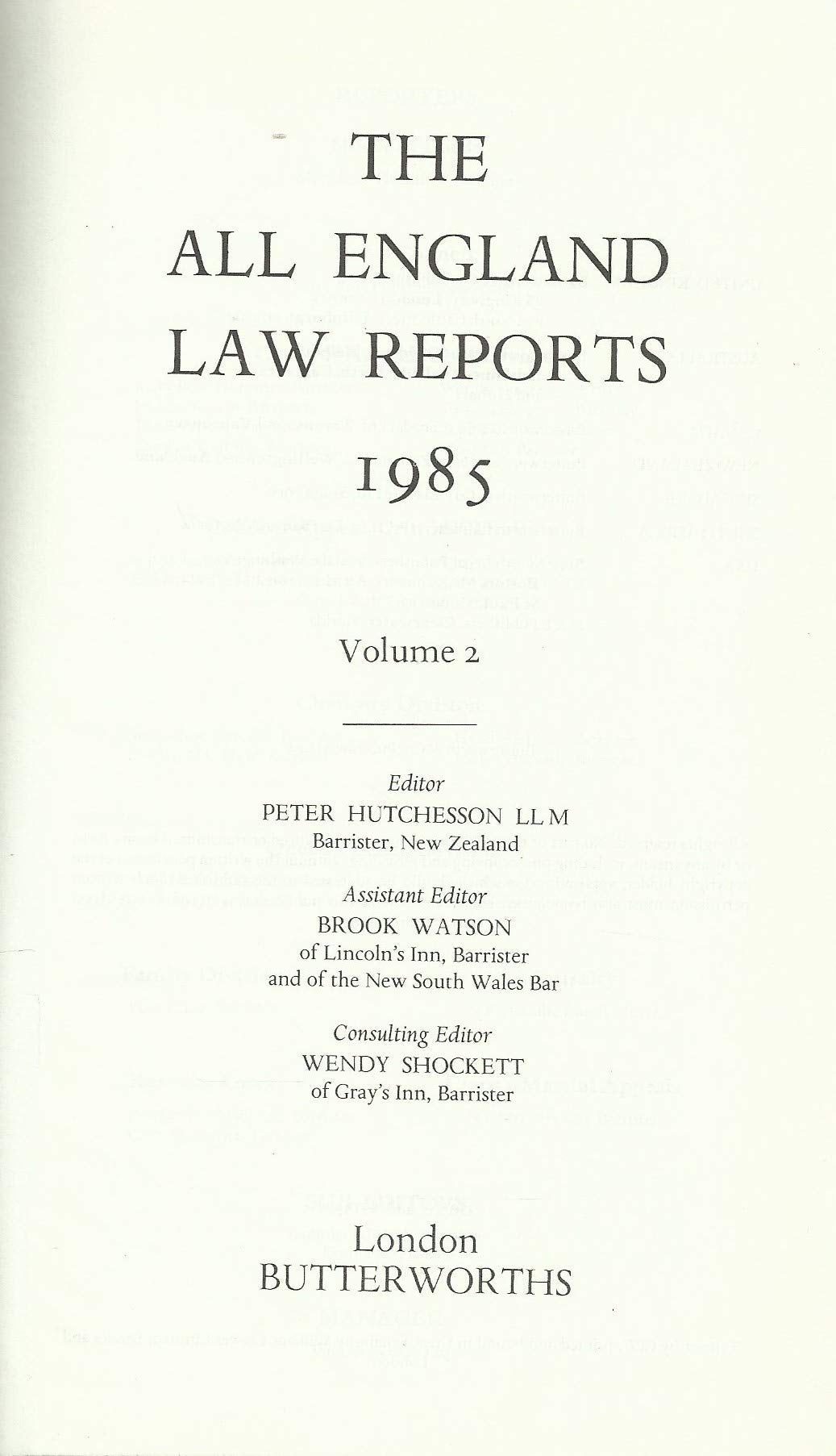 The All England Law Reports 1985, Volume 2