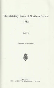 Northern Ireland Statutory Rules 1982 Part I