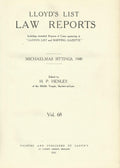 Lloyd's List Law Reports - Volume 68, Michaelmas Sittings, 1940