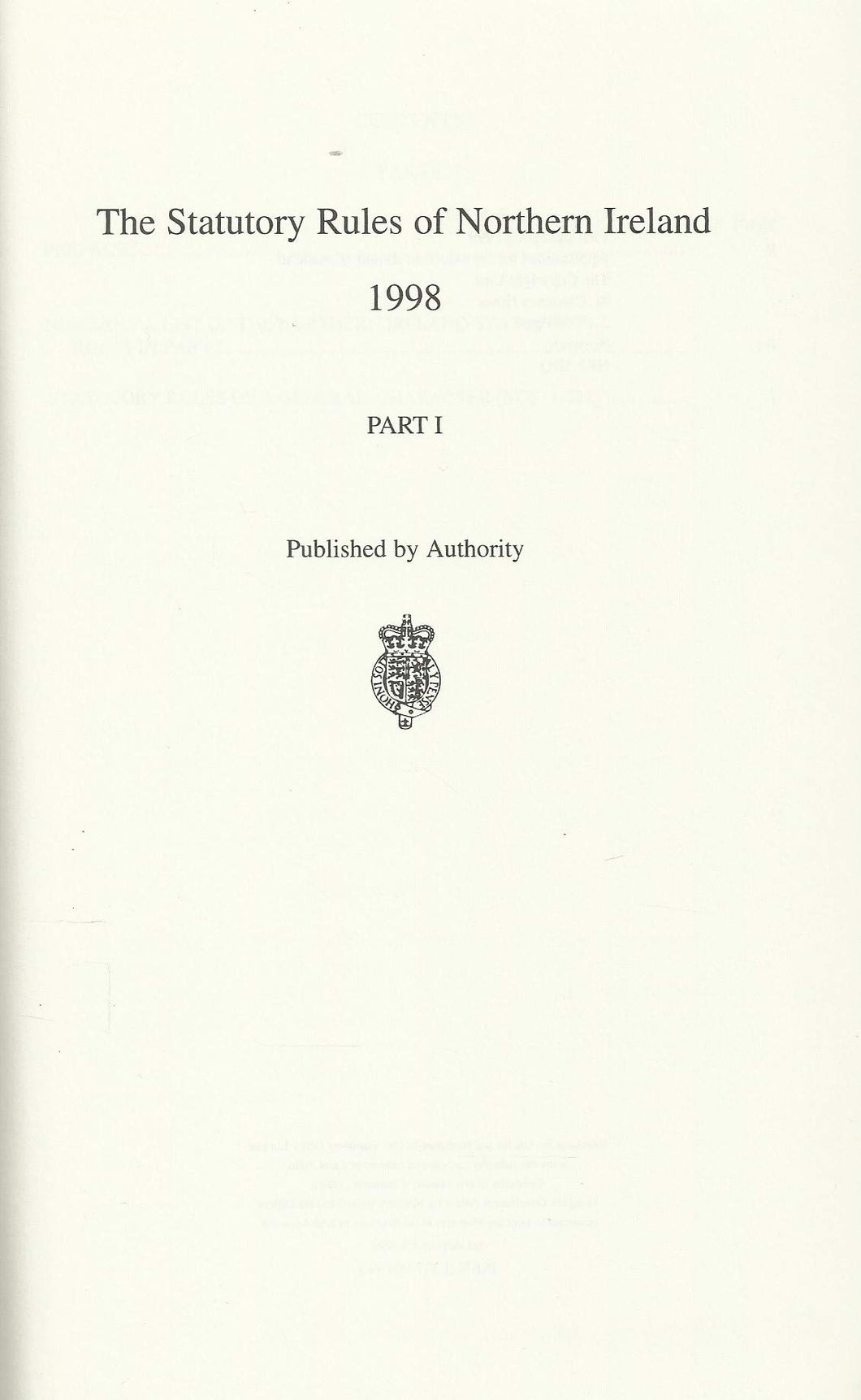 Statutory Rules of Northern Ireland: Pt. 1