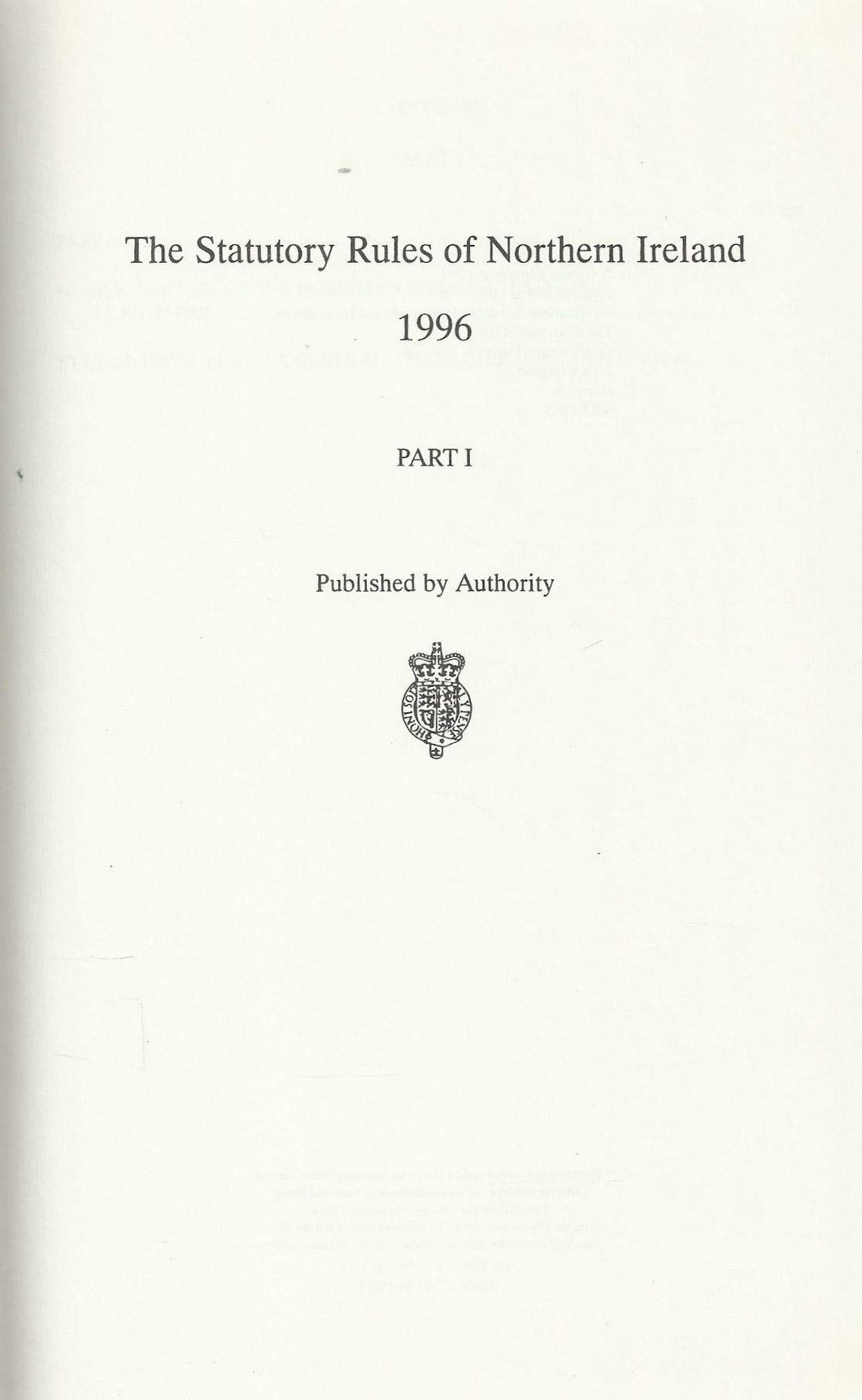 Statutory Rules of Northern Ireland 1996