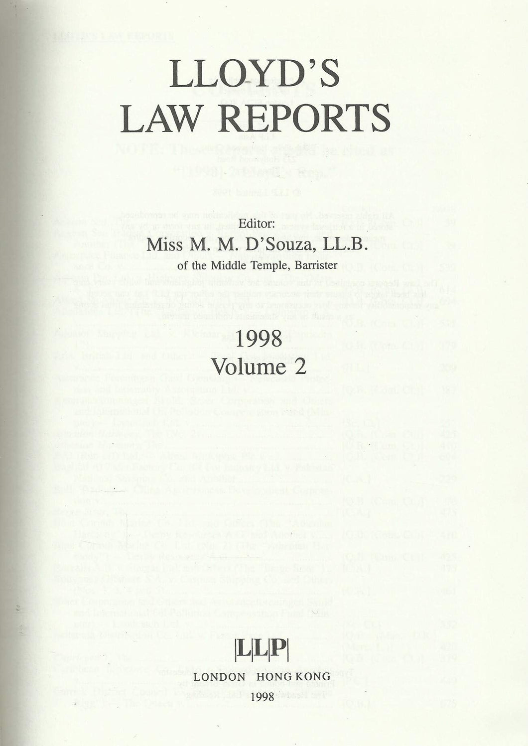 Lloyd's Law Reports - 1998, Volume 2